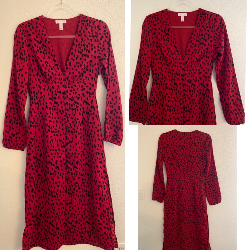Cheetah print long sleeve dress
